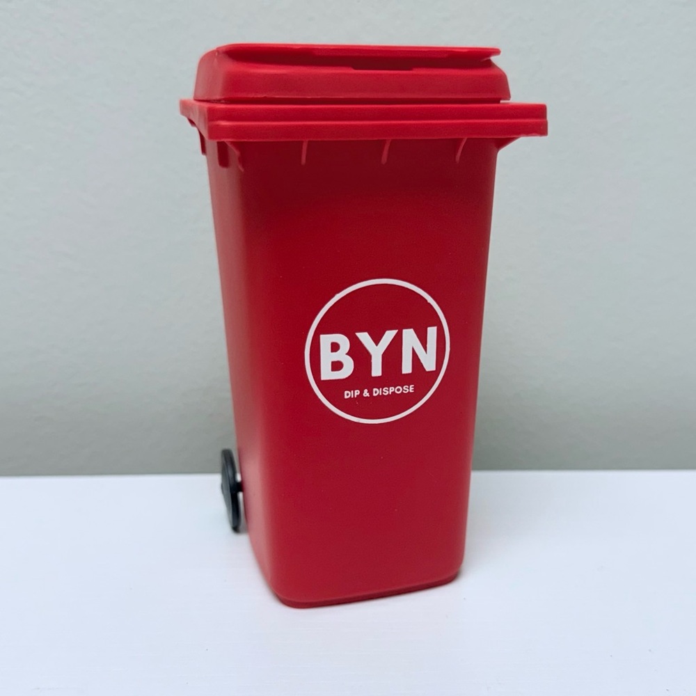 New! Red BYN Nicotine Pouch Mini Trash Can, Gift